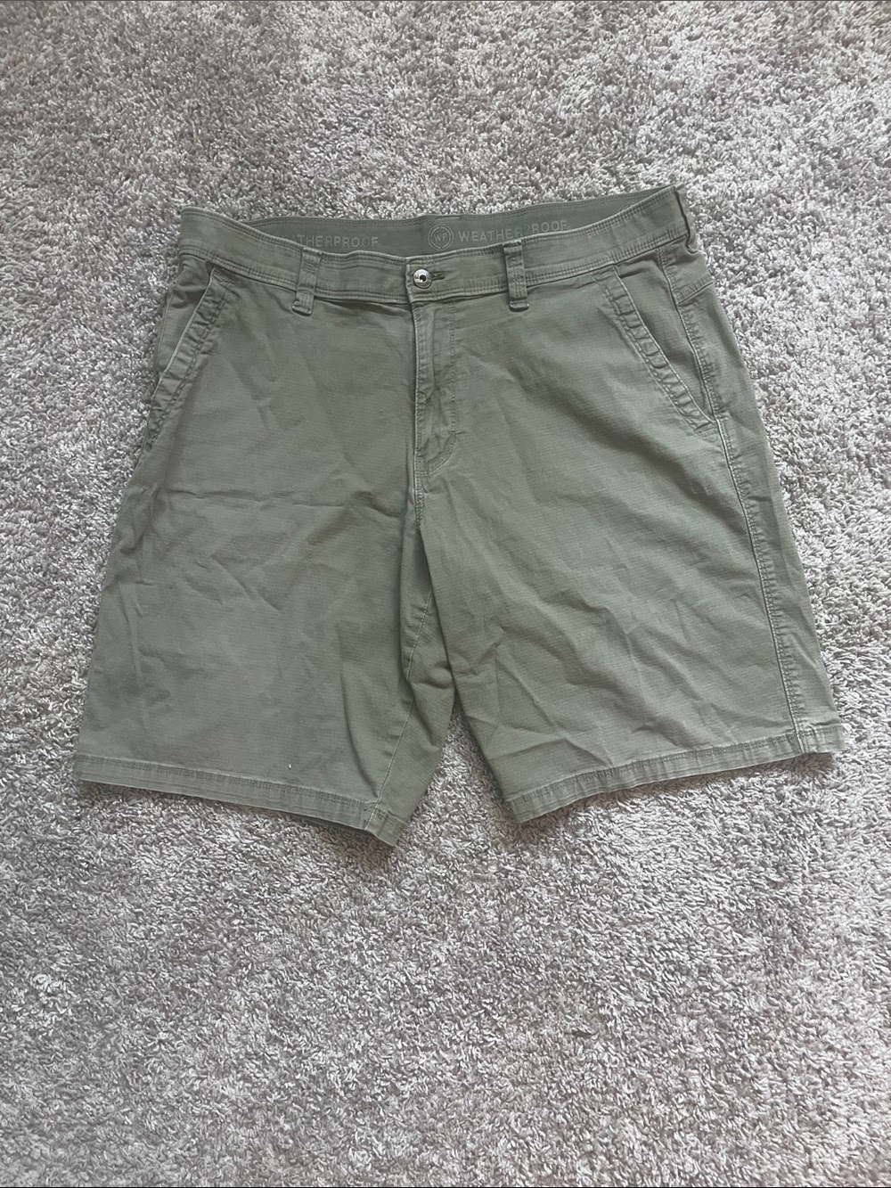 Weatherproof Olive Green Flat-Front Men’s Shorts